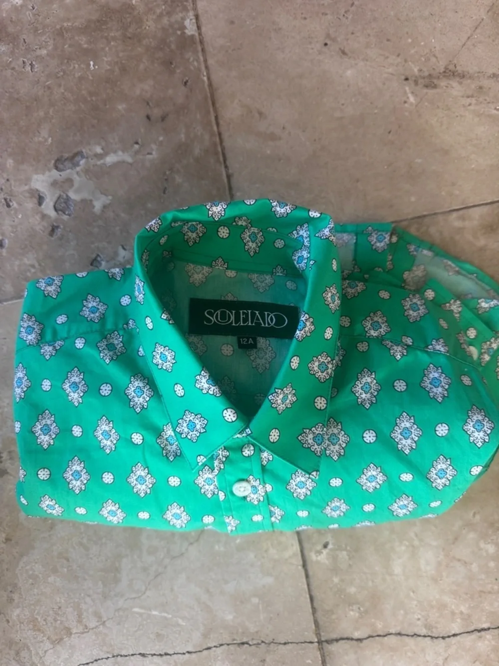 Souleiado girls 100% cotton brand new blouse size 12 youth brand new shirt